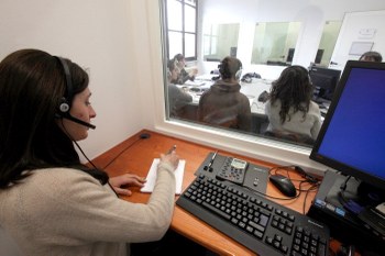 Interpreting booths at the Department of Interpreting and Translation at the Forlì Campus of the University of Bologna