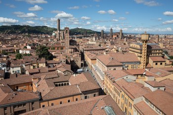 Bologna city center from the top.
