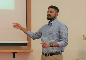 A picture of Pulkit giving a presentation